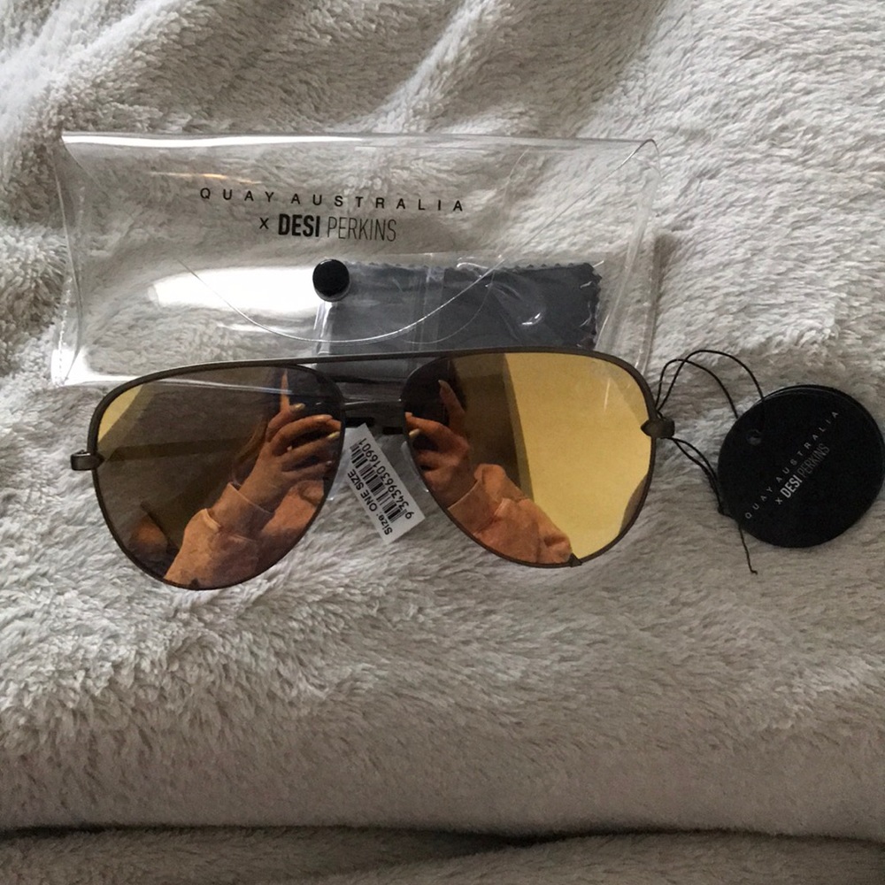 Quay sunglasses - high key - green/ gold